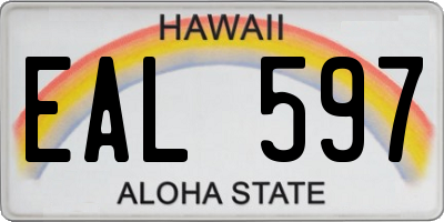 HI license plate EAL597