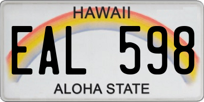 HI license plate EAL598