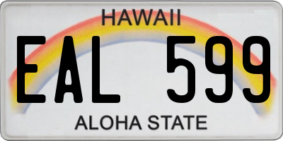 HI license plate EAL599