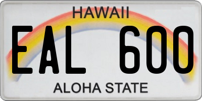 HI license plate EAL600