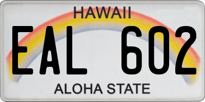 HI license plate EAL602