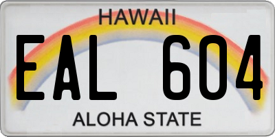 HI license plate EAL604