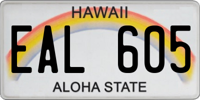 HI license plate EAL605