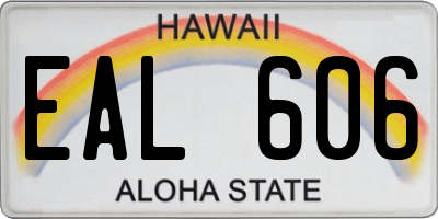 HI license plate EAL606