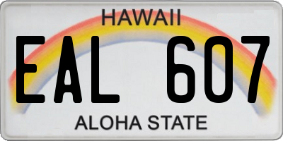 HI license plate EAL607