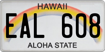 HI license plate EAL608