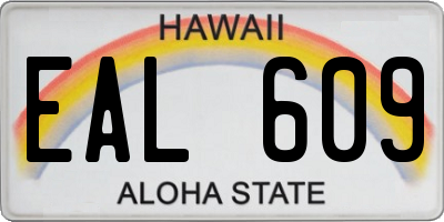 HI license plate EAL609