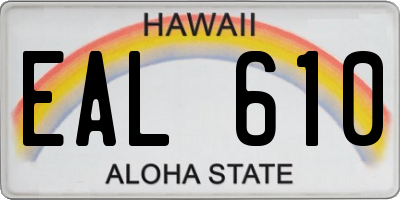 HI license plate EAL610