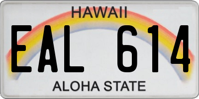 HI license plate EAL614