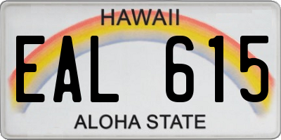 HI license plate EAL615