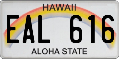 HI license plate EAL616