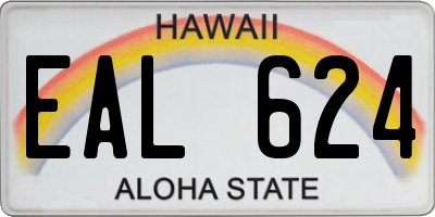 HI license plate EAL624