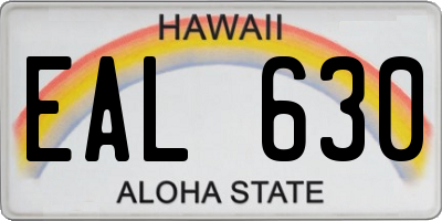 HI license plate EAL630