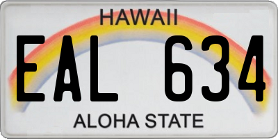 HI license plate EAL634