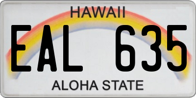 HI license plate EAL635