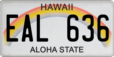 HI license plate EAL636