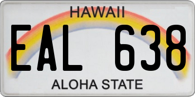 HI license plate EAL638