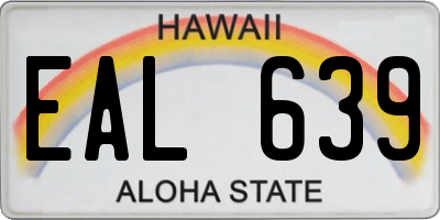 HI license plate EAL639