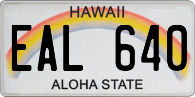 HI license plate EAL640