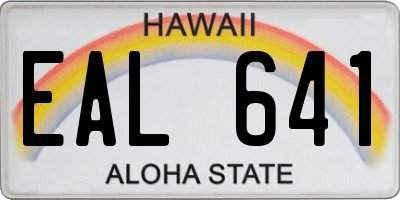 HI license plate EAL641