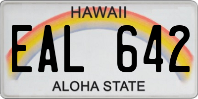 HI license plate EAL642