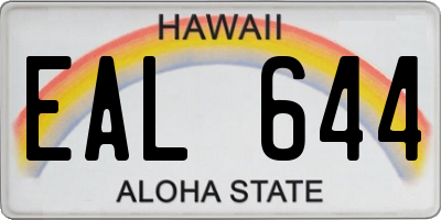 HI license plate EAL644