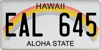 HI license plate EAL645