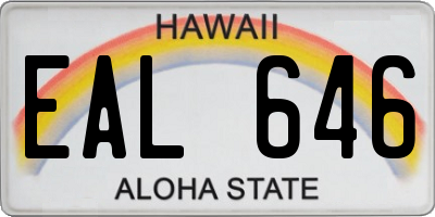 HI license plate EAL646