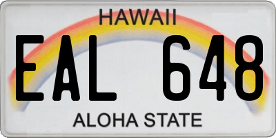 HI license plate EAL648