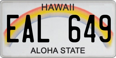 HI license plate EAL649