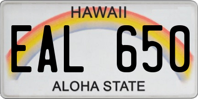 HI license plate EAL650