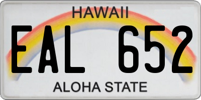 HI license plate EAL652