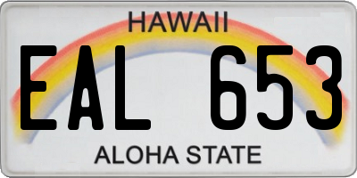 HI license plate EAL653