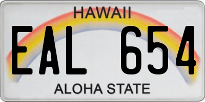 HI license plate EAL654