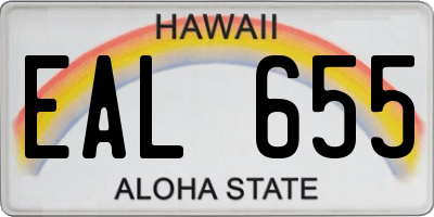 HI license plate EAL655