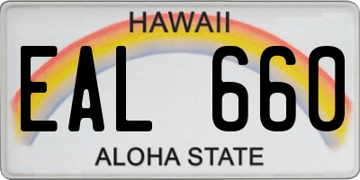 HI license plate EAL660