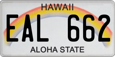 HI license plate EAL662