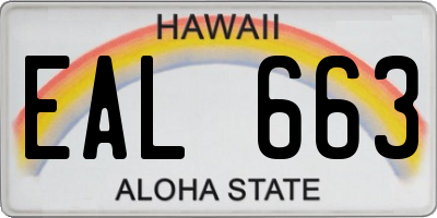 HI license plate EAL663