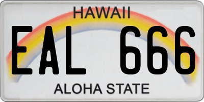 HI license plate EAL666