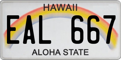 HI license plate EAL667