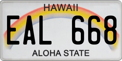 HI license plate EAL668