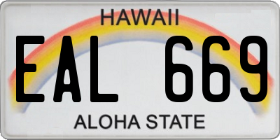 HI license plate EAL669