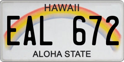 HI license plate EAL672