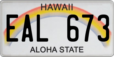 HI license plate EAL673