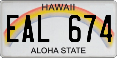 HI license plate EAL674