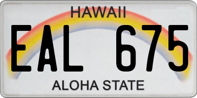 HI license plate EAL675