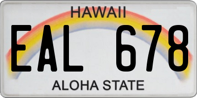 HI license plate EAL678