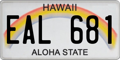 HI license plate EAL681