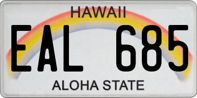 HI license plate EAL685