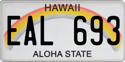 HI license plate EAL693